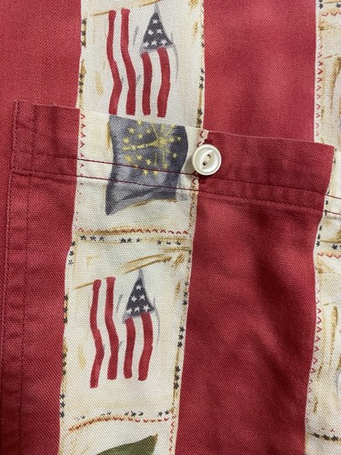 Vintage Chaps Ralph Lauren Button Up Shirt Flag Patriotic Election Size Large - Picture 5 of 7