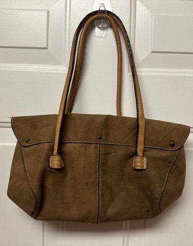 Echte TOD'S - braun hellbraun Wildleder Leder Schulter Handtasche mit Magnetverschluss Vintage - Bild 2 von 8