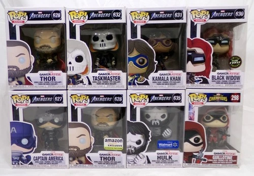 Funko Pop Marvel Gamerverse Lot of 8 Taskmaster Thor Hulk Black Widow Guillotine