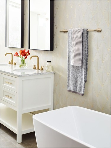 Amerock BH36044 St. Vincent 27-1/8" Towel Bar - Nickel - Picture 4 of 12