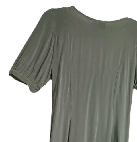 asos Mini Dress Women US 6 Olive Shirt Sleeve String Bow Front Short Sleeve - Picture 9 of 10
