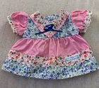 Authentic Vintage Cabbage Patch Kids Clothes Doll Dress Pink & Blue Floral