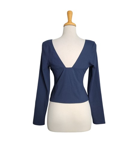 Intimately FP Duo Corset Long Sleeve Cami Navy Blue Womens Size L - Picture 5 of 8