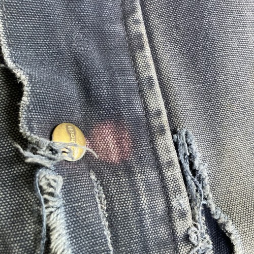 Vintage Carhartt Chore Bomberjacke Herren XL Distressed Grau Canvas Upcycle - Bild 10 von 14