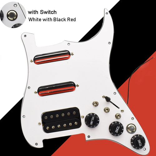 Guitarra Eléctrica ST SSH Golpeador Precableado Doble Bobina Pastilla Placa Rascadora Negra - Imagen 36 de 41