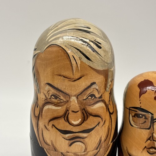 ¡Juego de muñecas rusas de madera vintage de líderes políticos! - Imagen 4 de 19