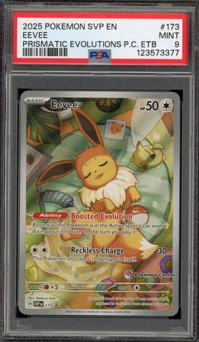 Pokemon Center Stamp Promo Eevee Prismatic Evolutions ETB SVP EN 173 PSA 9 Mint