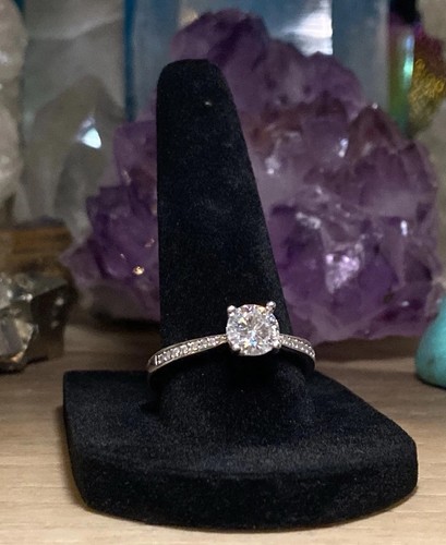 GRA Pflaumenblütenschliff 1 Karat MAKELLOSER Moissanit Ring 925 Gr. 8,5 AN125-60 O - Bild 4 von 23