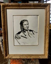 DIPINT LUCIANO GUARNIERI PORTRAIT AU BARITONE ROLANDO PANERAI 1991