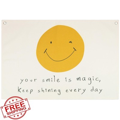 Boho Banner Flag Nursery Baby Room Decor ''Your Smile Is Magic'' Gift