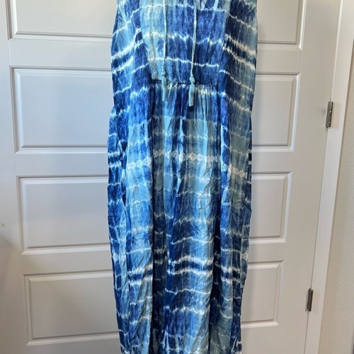 Batik Maxikleid Ärmellos Freizeit Sommer Strand Cover Up - Bild 2 von 9