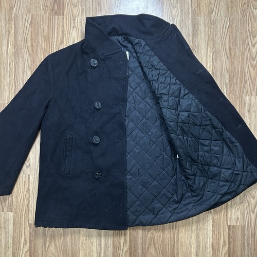 Chaqueta de chaquetón Boat Works "The Pea Coat" negra mezcla de lana para mujer mediana EE. UU. - Imagen 9 de 24