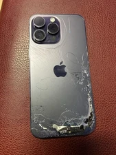 iPhone 14 Pro MAX PURPLE Back Housing Replacement W Small Part OEM CRACKED Back