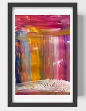 GUAJARDO Original Expressionism Waterfall of Emotion 9X6 Paper Signed Art