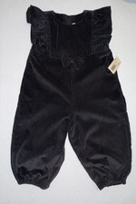 Vintage 18 months Little Ones PantsJumper Black Corduroy NWT NEW Ruffles 80s 90s
