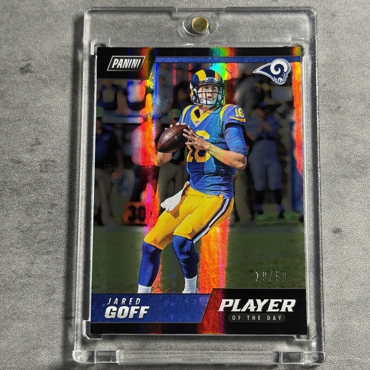 Jared Goff 2018 Panini Player of the Day Foil /50 #20 Black SSP