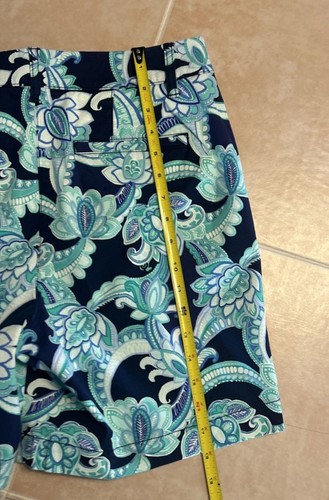 Talbots Floral Paisley Aqua Print Chino Shorts sz 10 New NWT - Picture 11 of 13