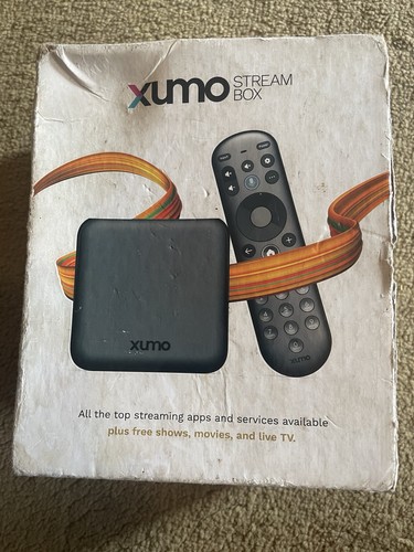 Xumo Stream Box 4K UHD "NO cavo di alimentazione" scatola danneggiata