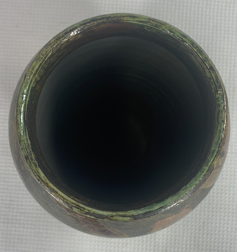 Raku Keramik Vase - irisierende Metallglasur - 8,5" Handarbeit Kunst - Bild 5 von 6