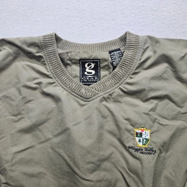 Gear For Sports Men's Large Olive Green Long Sleeve V-Neck Pullover Windbreaker - Image 2 of 4