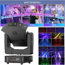 UKING 6Eyes RGB XYZ DJ Laser Light Moving Heads DJ Disco Show Party DMX Lighting