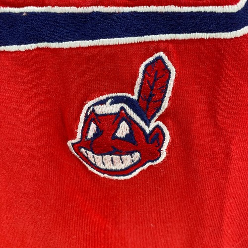 Vintage 90s Cleveland Indians T Shirt Embroidered MLB Men's Size Large Red Wahoo - Picture 3 of 9