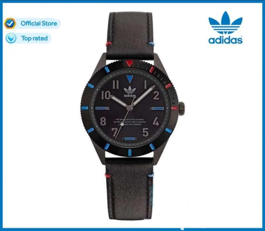 Reloj Adidas Para Hombre Edición Original Tres Esfera Negra 50m WR AOFH22506 RRP £99