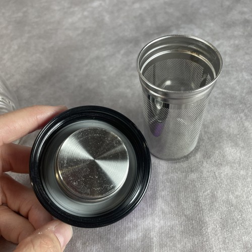 Steepware Tea Tumbler 16 oz Glass Stainless Steel Infuser w/ Cork Sleeve Purple - Picture 10 of 10