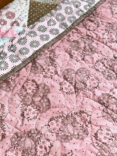 Baby Quilt Girl 52  x 52  Double Sided Reversible Colorful Pink Multicolor