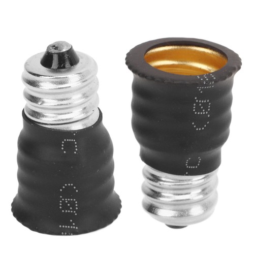 (Schwarz) E14 Auf E12 Glühlampenadapter E12 Auf E14 Konverter Wärmebeständig FO - Afbeelding 24 van 24