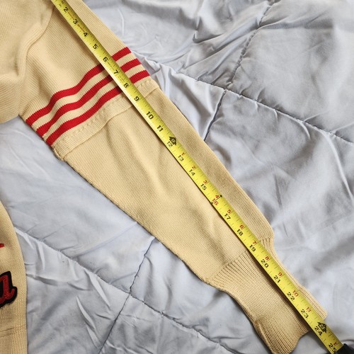 Maglione cardigan vintage Dehen 100% lana anni 60 Varsity Letterman 1961 pallavolo PX ? - Foto 7 di 15