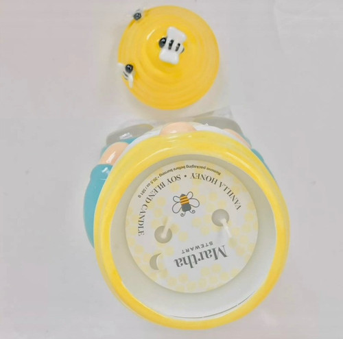 2 Martha Stewart Ceramic Gnome Beehive Candle Jar w Lid 20.5oz Vanilla Honey NWT - Picture 12 of 12