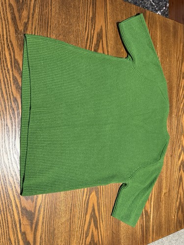 Vince Kurzarm Rippstrick Pullover Damen M Grün Urlaub Preppy Classic - Bild 8 von 20