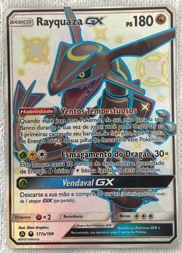 2018 POKEMON SUN & MOON CELESTIAL STORM 177a FULL ART/RAYQUAZA GX - PORTUGUESE