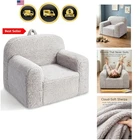 Kids Sofa Toddler Couch Comfy Support Washable Sherpa Cover Indoor