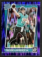 2021 Donruss Optic Trevor Lawrence Rated Rookie Purple Shock Prizm RC #201