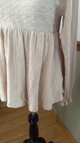 Entro cream boho peplum peasant long sleeve top Large - Bild 3 von 8