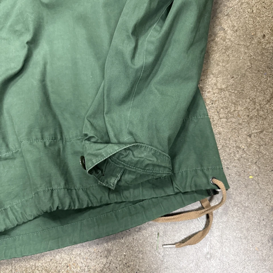 Cortavientos vintage J Crew verde tostado Anorak Heritage 1/4 cremallera para hombre XL 90s cuadrado Foto 3 de 4