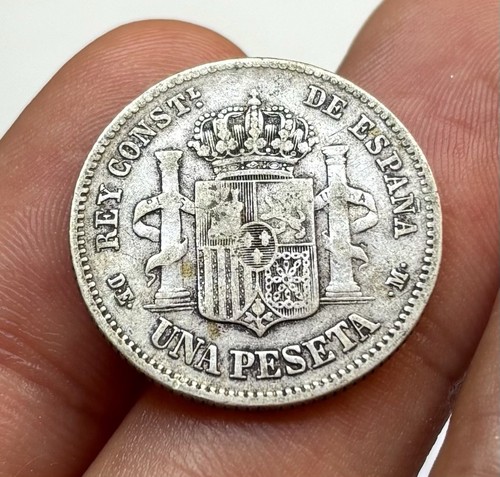 Moneda PLATA 1 peseta 1876. ALFONSO XII - Imagen 2 de 4