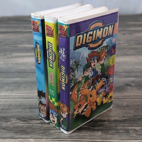 VTG DIGIMON VHS LOT Digital Pocket Monsters Anime SET OF 3 Tapes Movies Films - Picture 2 of 12