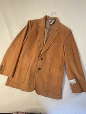Vintage 70s Corduroy Windbreaker By Van Heusen Blazer Lined Mens 44R NWT