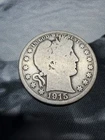 1915 S Barber Half Dollar 90% Silver More Rare Date/Mint! Well Worn