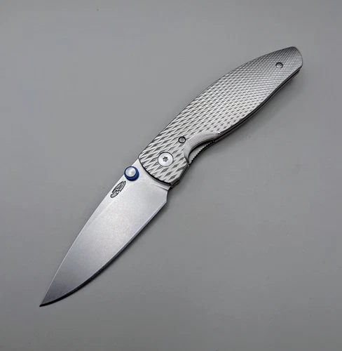 TRM Atom - Three Rivers MFG - 20CV - Titanium Textured Lizard Scales - USA Made!