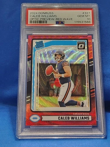 2024 Donruss - Caleb Williams #327 (RC) Optic Preview Red Wave Prizm PSA 10