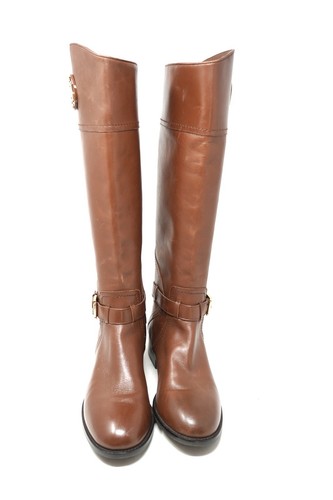 Tory Burch Adeline Tall Riding Boots Logo Buckle Brown Size 9.5 M - Picture 8 of 16