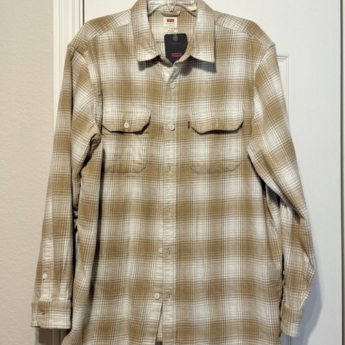 NWT Levi’s The Jackson Worker Flannel Relaxed Fit Plaid Over Shirt Mens Size L. - Picture 2 of 7