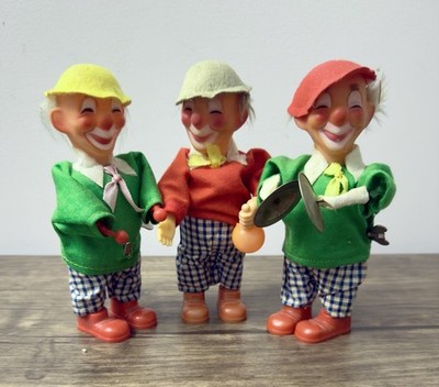 Vintage Wind Up Musical Clown Set | Cymbals, Maracas And Drummer (Missing Drum)