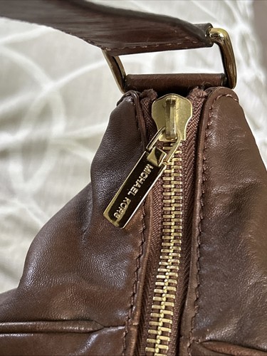 Michael Kors Cuero Genuino Hobo Bolso de Hombro Monedero Marrón, Bolsillos Laterales con Cremallera - Imagen 14 de 22