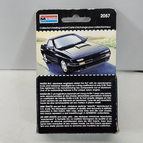 VTG Monogram Mini Exacts Mazda Rx7 Black Car 1/87 Toy Vehicle NEW - Picture 5 of 7