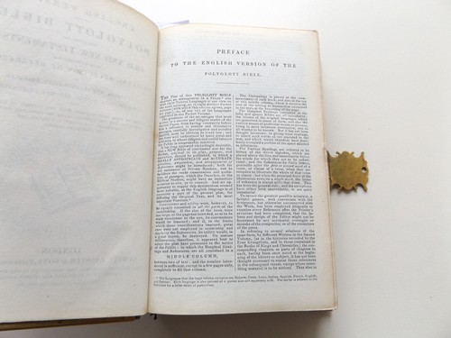 c1850 The ENGLISH VERSION of the POLYGLOTT BIBLE Fine Leather Binding CLASP Maps - Picture 8 of 20